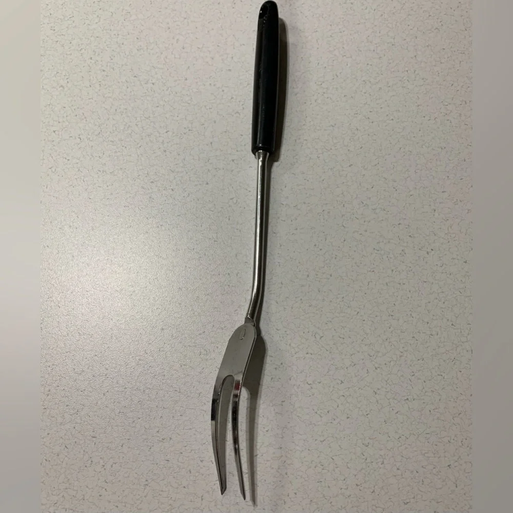 Vintage EKCO Chromium Plated USA Serving Meat Fork 12.5
